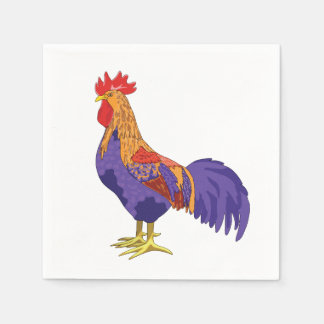 En Papier Cocktail Rooster Serviettes
