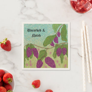 En Papier Cocktail Serviette Raisin Non Bouché & Noté