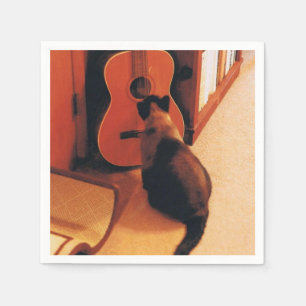 En Papier Cocktail serviettes avec une photo de chat de Siam