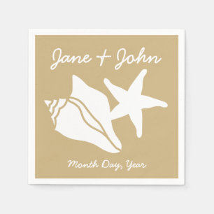 En Papier Coquillages d'été dans les serviettes de sable