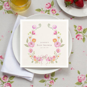 En Papier Couronne florale aquarelle pastel pour serviette d