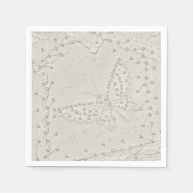 En Papier Crazy Quilt Conception Brodée serviettes (Devant)