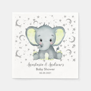 En Papier Cute Baby shower Eléphant Jaune serviette