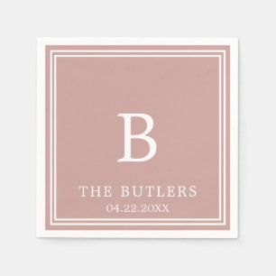 En Papier Dusty Rose Mariage personnalisé Cocktail serviette