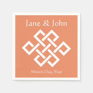 En Papier Élégance chinoise dans les serviettes de corail