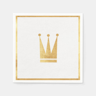 En Papier Élégantes serviettes de la Couronne d'or
