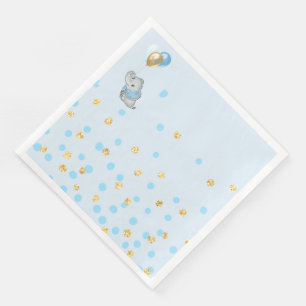 En Papier Élévation de Bébé Serviette Éléphant Bleu