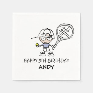 En Papier Garçons personnalisés tennis serviettes de fête