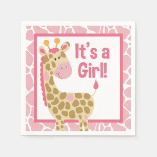 En Papier Girafe rose c'est des serviettes d'un baby shower