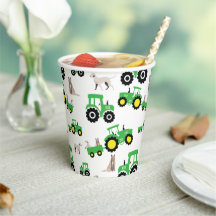 Gobelets pour fête d'anniversaire tracteur thème f