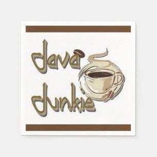 En Papier Java Junkie Coffee Amateurs de café serviettes bla