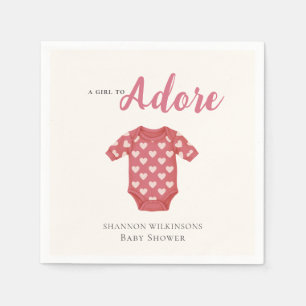 En Papier Jolie petite fille coeurs gilet "Adore" serviette