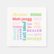 La serviette à thème Mahjong avec le Mah Jongg amé