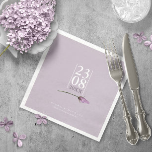 En Papier Mariage Floral Sparkles Date Mauve ID889 serviette