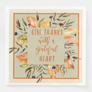 En Papier Merci Floral, Serviettes de courge Thanksgiving
