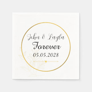 En Papier Modèle de serviette de mariage minimaliste élégant