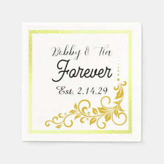 En Papier Modèle de serviette de mariage minimaliste élégant
