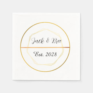 En Papier Modèle de serviette de mariage minimaliste élégant