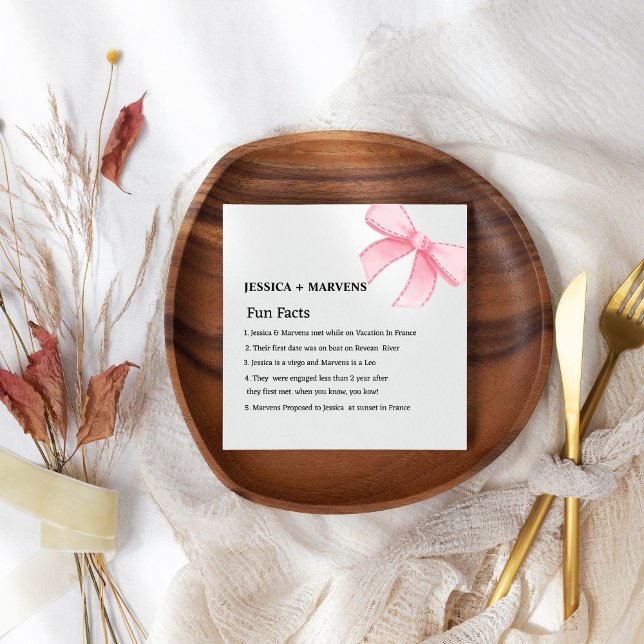 En Papier Moderne Pink Bow faits amusants mariages serviette (Créateur téléchargé)