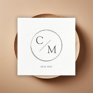 En Papier Monogramme simple et élégant Serviette serviettes