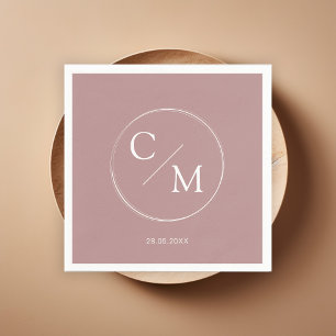 En Papier Monogramme simple et élégant Serviette serviettes