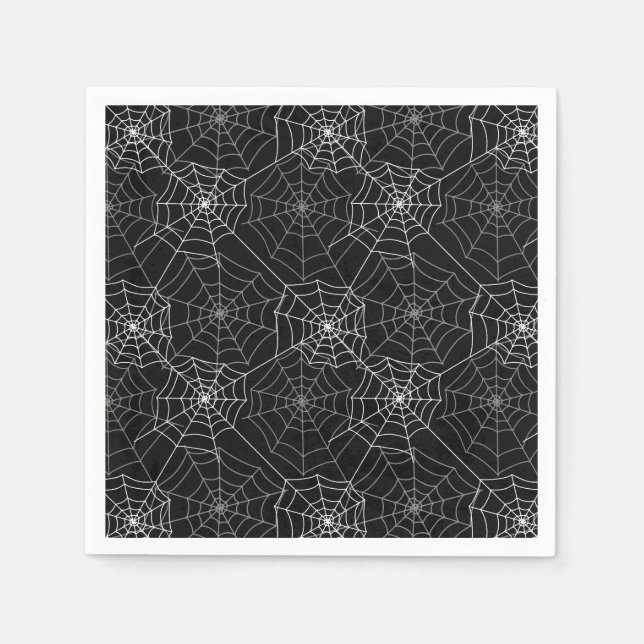 En Papier Motif Web Halloween Spider | Serviette de table (Devant)