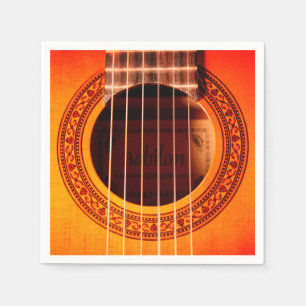 En Papier Musique Élégante de Guitare Acoustique Serviette e