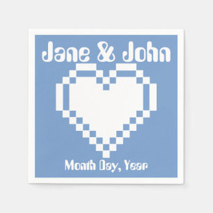 En Papier Nos Coeurs 8 bits dans les serviettes Periwinkle