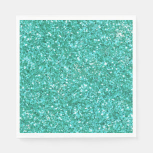 En Papier parties scintillant pétillante turquoise serviette