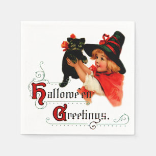 En Papier Petite serviette vintage de sorcière de Halloween