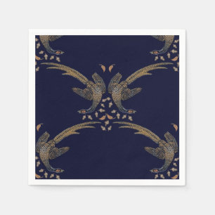 En Papier Phéasin et serviette de cordon de bleu et de bronz