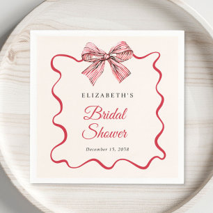 En Papier Rond de serviette de fete de mariage ruban raye ro