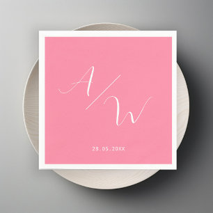 En Papier Schlicht élégante Monogramm Serviette serviettes
