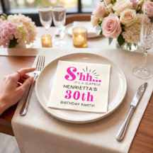 Serviette 30e anniversaire Rose Chaude Éclatante