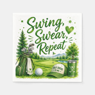 En Papier Serviette aquarelle de golf drôle et rigolade