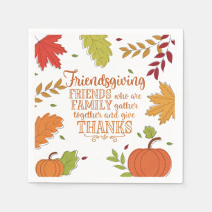 En Papier Serviette Colorée de Friendsgiving Moderne