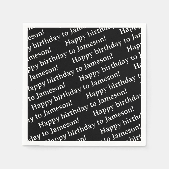 En Papier Serviette d'anniversaire avec texte personnalisé (Devant)