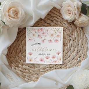 En Papier Serviette d'anniversaire florale Boho Wildflower