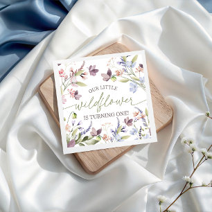 En Papier Serviette d'anniversaire florale Boho Wildflower