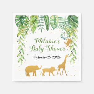 En Papier Serviette de baby shower de safari de jungle