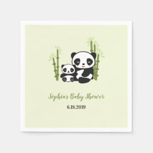 En Papier Serviette de baby shower d'ours panda de maman et