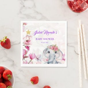 En Papier Serviette de bain pour baby shower avec éléphant f