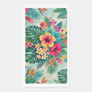 En Papier Serviette de bain tropicale à motif floral Aloha