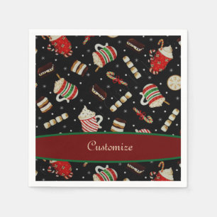 En Papier Serviette de café de Noël de Latte de café