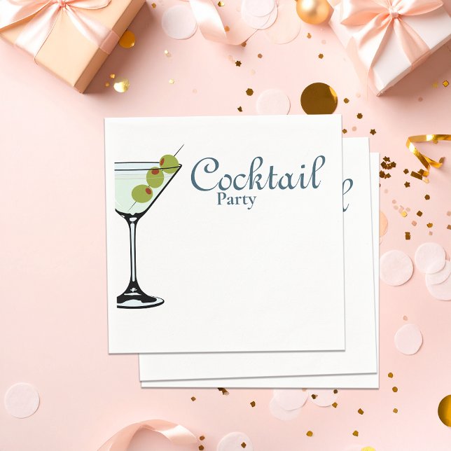En Papier Serviette de cocktail avec verre à Martini (Créateur téléchargé)