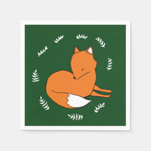 En Papier Serviette de cocktail de Fox rouge