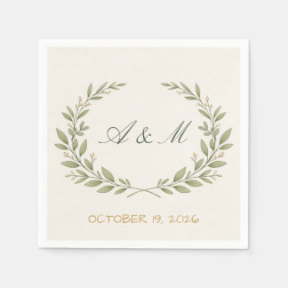 En Papier « Serviette de cocktail de mariage à armoirie bota