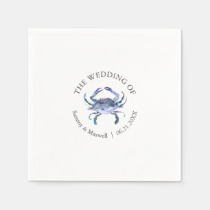 En Papier Serviette de cocktail de mariage de plage au crabe