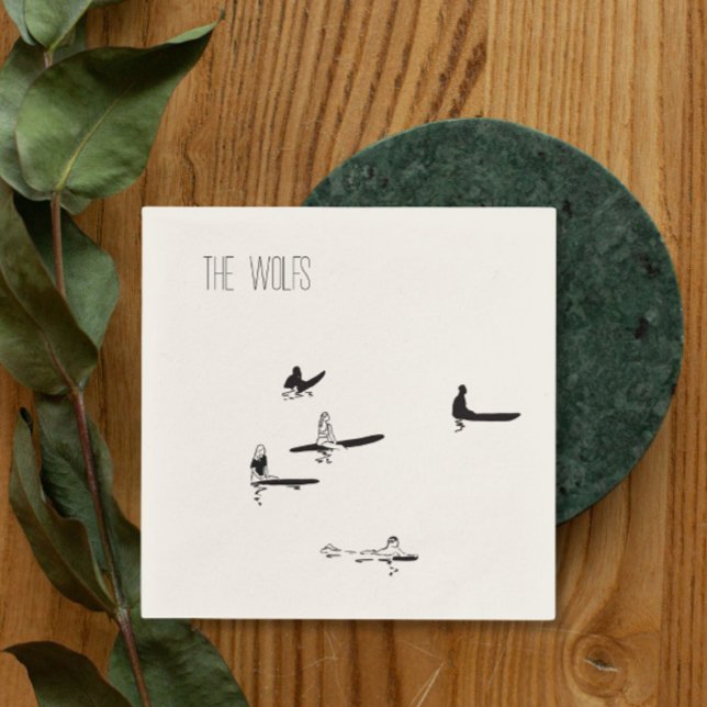 En Papier Serviette de cocktail de mariage de surf de plage (Créateur téléchargé)