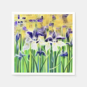En Papier Serviette de cocktail Iris abstrait